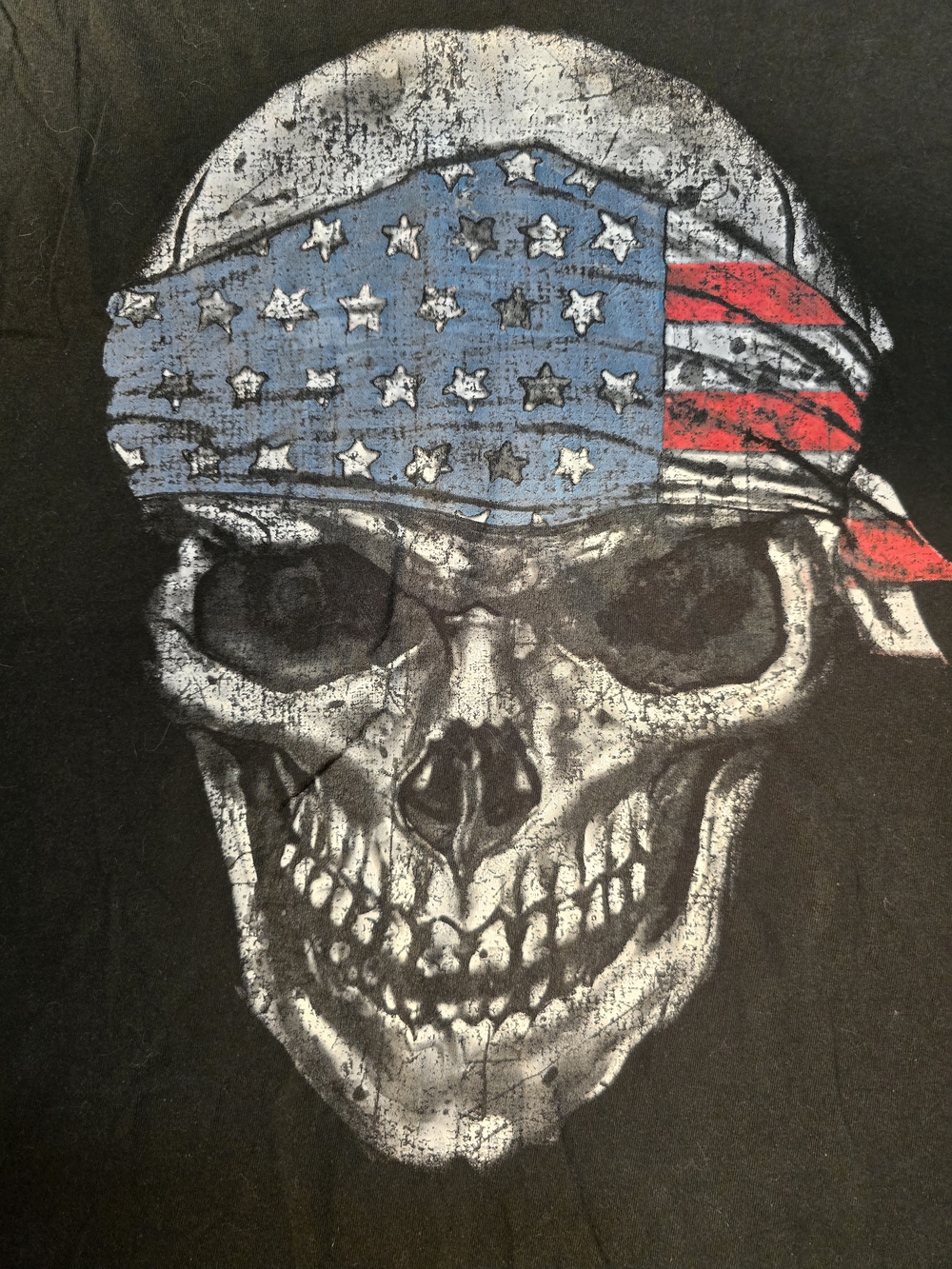 4th Of July Skull Graphic Tee with American Flag Bandana